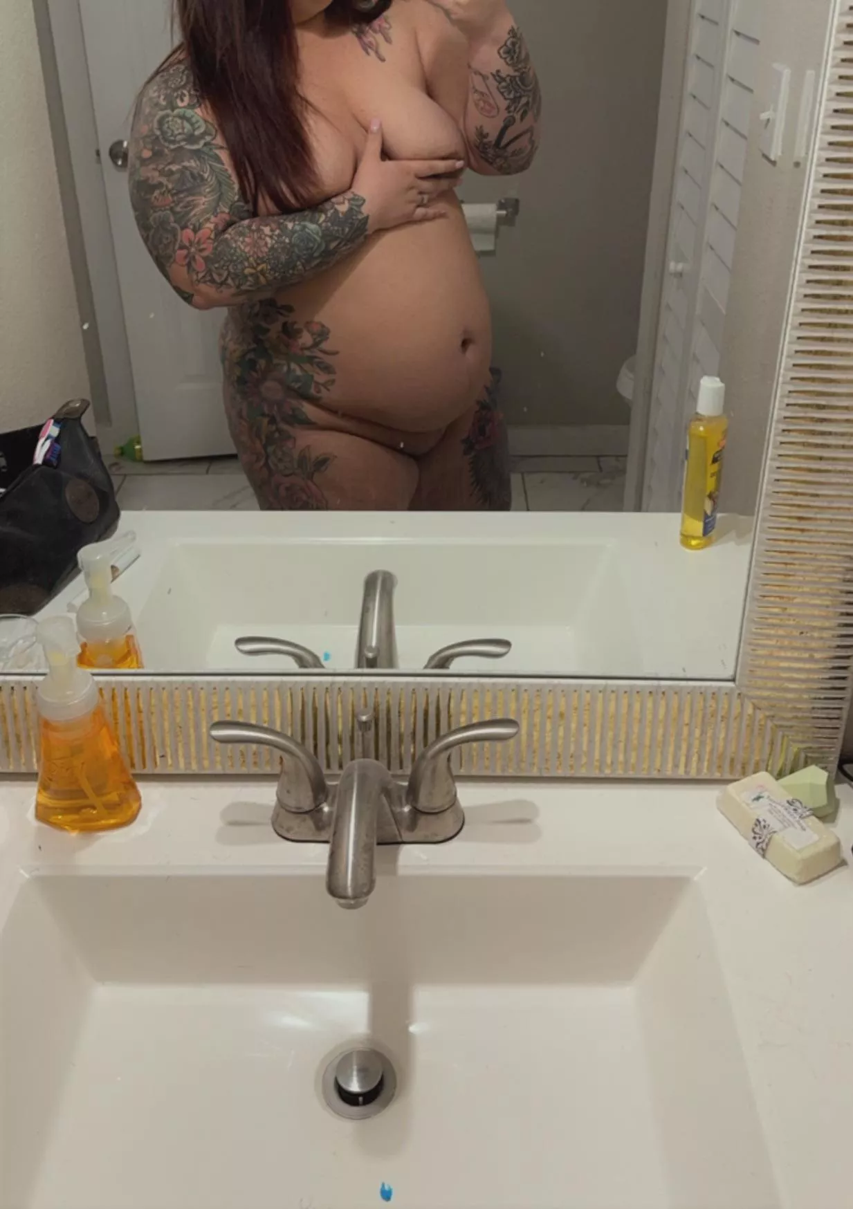 Husband is scared to play with my titties because I’m leaking, would you be?