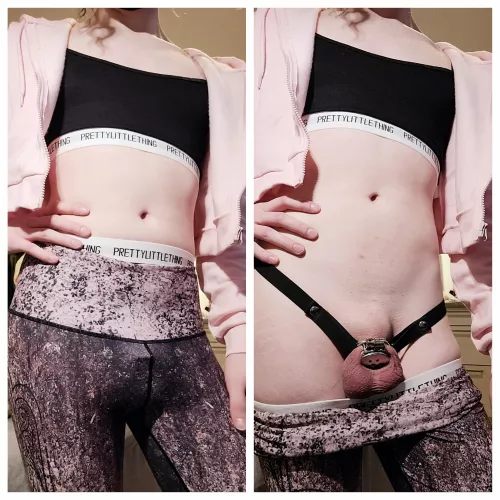 I have to wear my flat cage during yoga sessions...