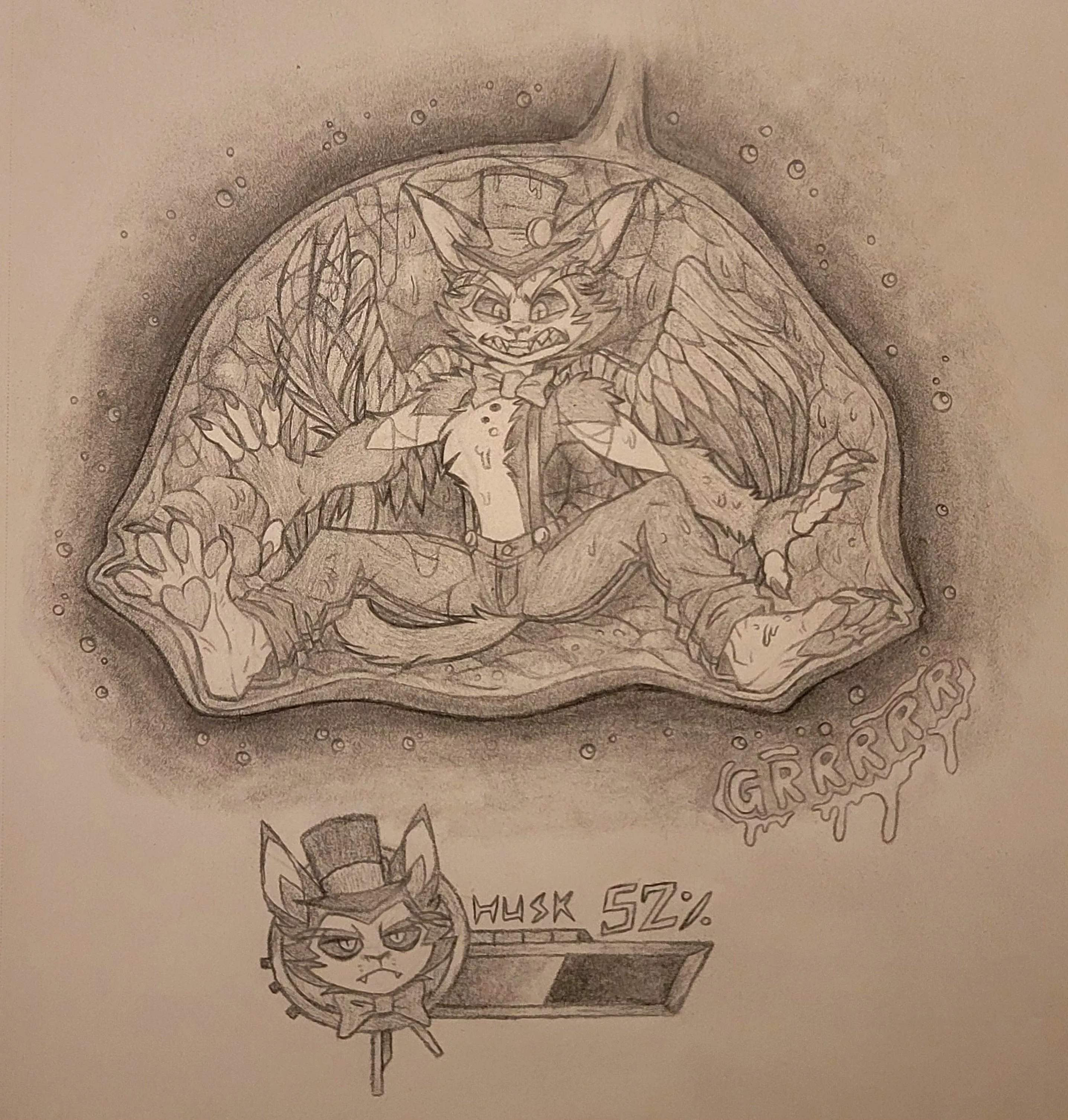 {Image} Here's another vore internal, this time featuring Husk (Art by Me) [Soft] [Oral]