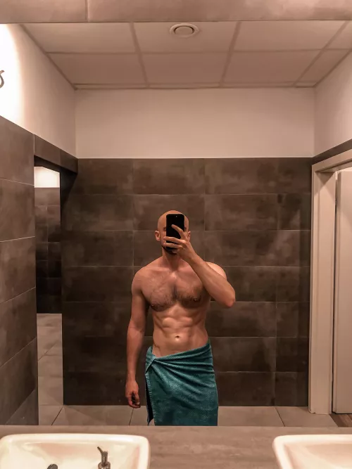 Public shower on the gym
