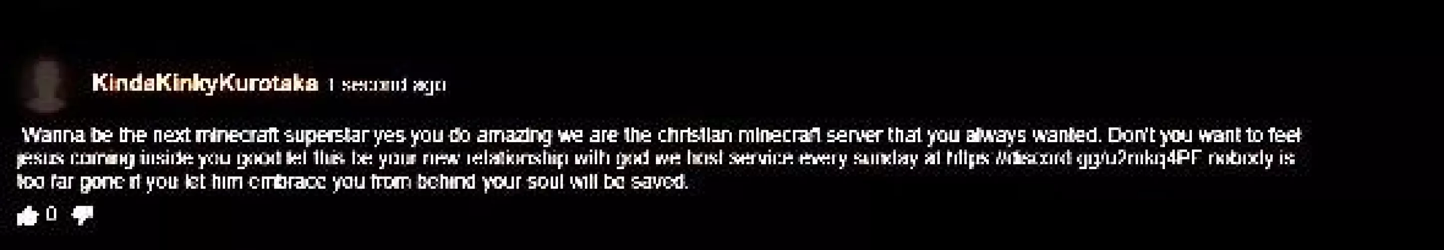 Who is advertising their christian minecraft server💀