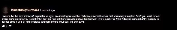 Who is advertising their christian minecraft server💀