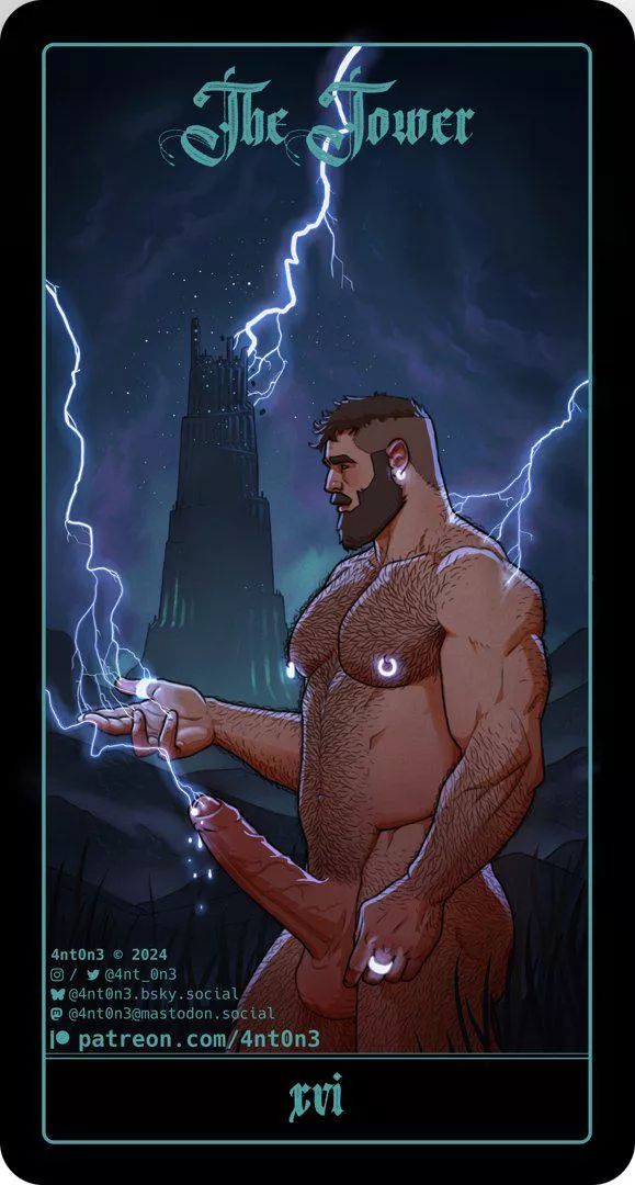 XVI - The Tower - Tarot Card [OC][My Art]