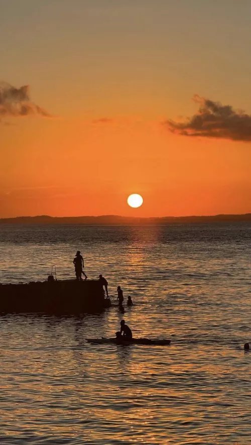 a sunset on the beach