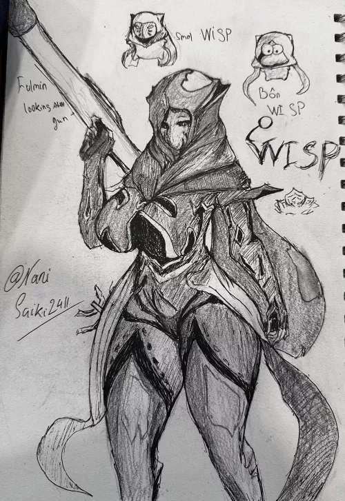 A traditional Wisp drawing(Art by me,not too revealing)