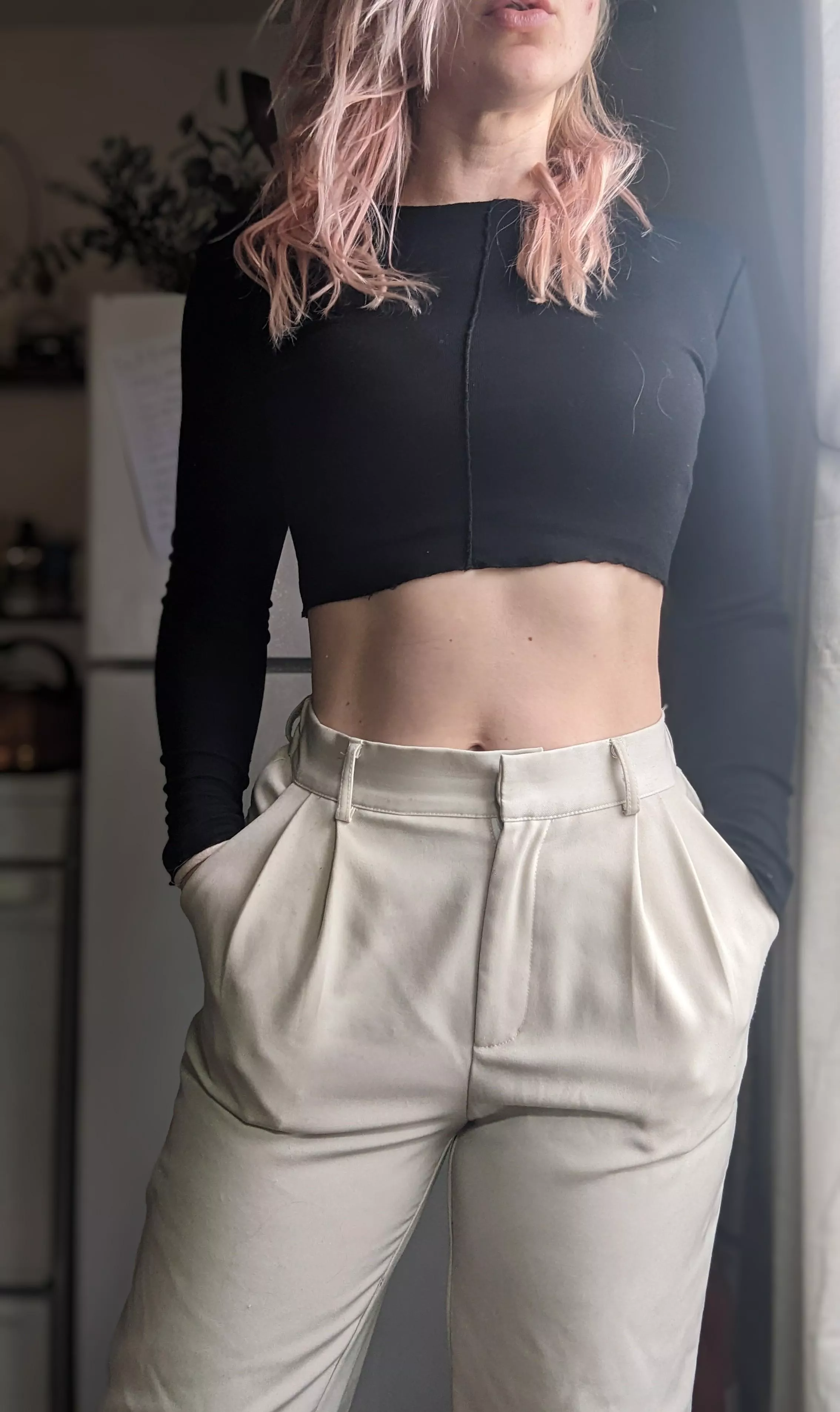 Big believer in crop tops at work.