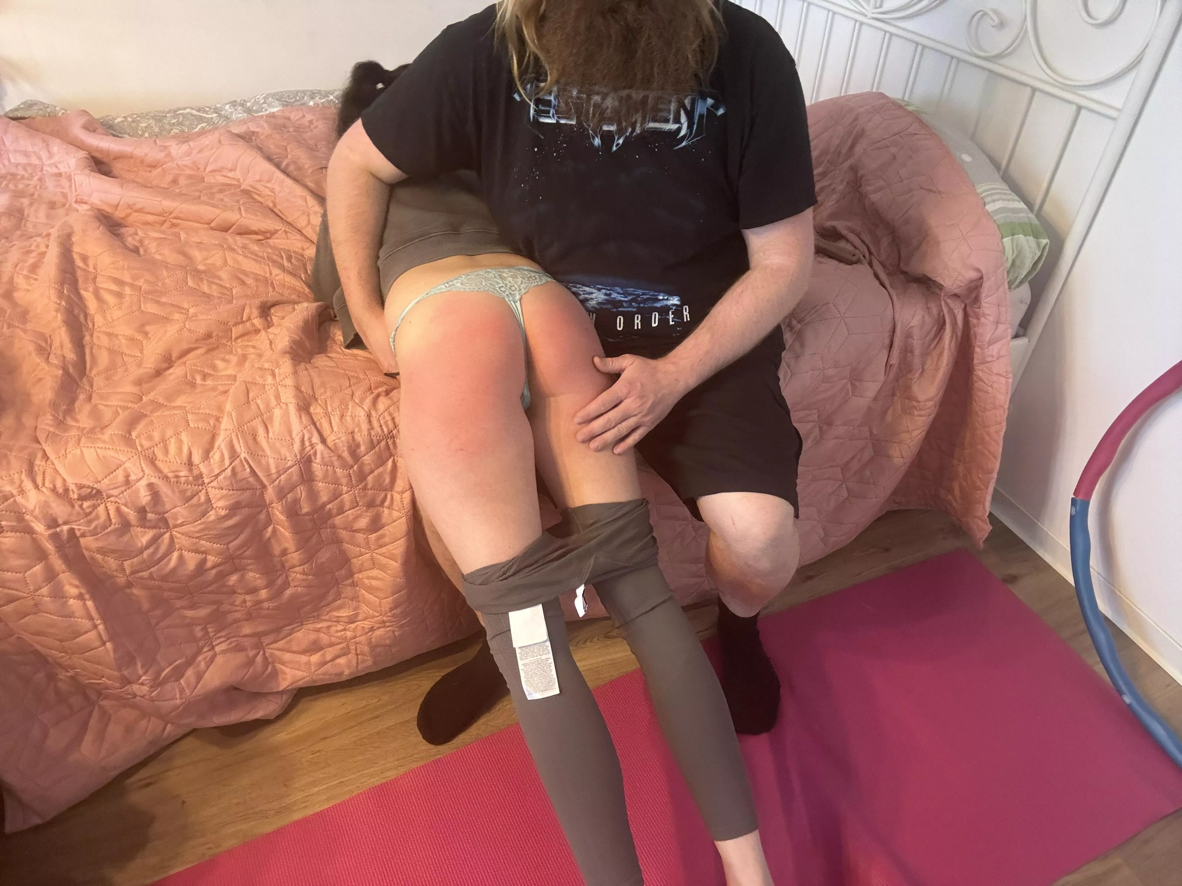 Gettin' spanked over his knee:)