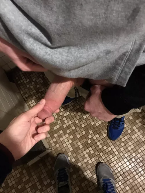 He caught a glimpse in the restroom and couldn't resist touching it