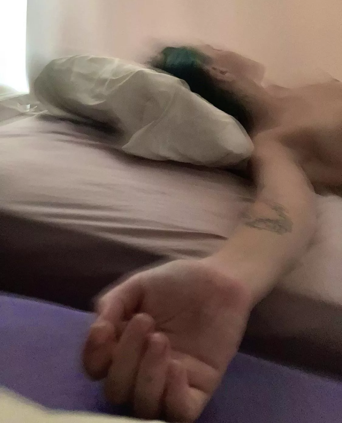 I woke up with Lucy sleepy wanting to hold hands