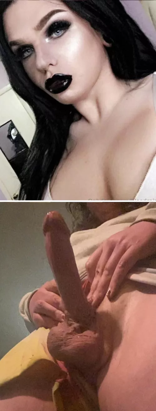 I’m just a pretty goth girl who needs her big girl cock drained multiple times a day. Any volunteers? 🖤