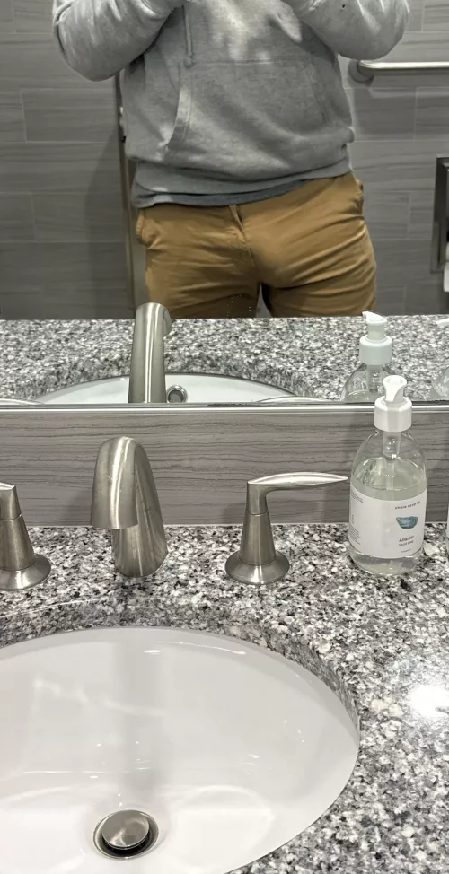 In the work bathroom