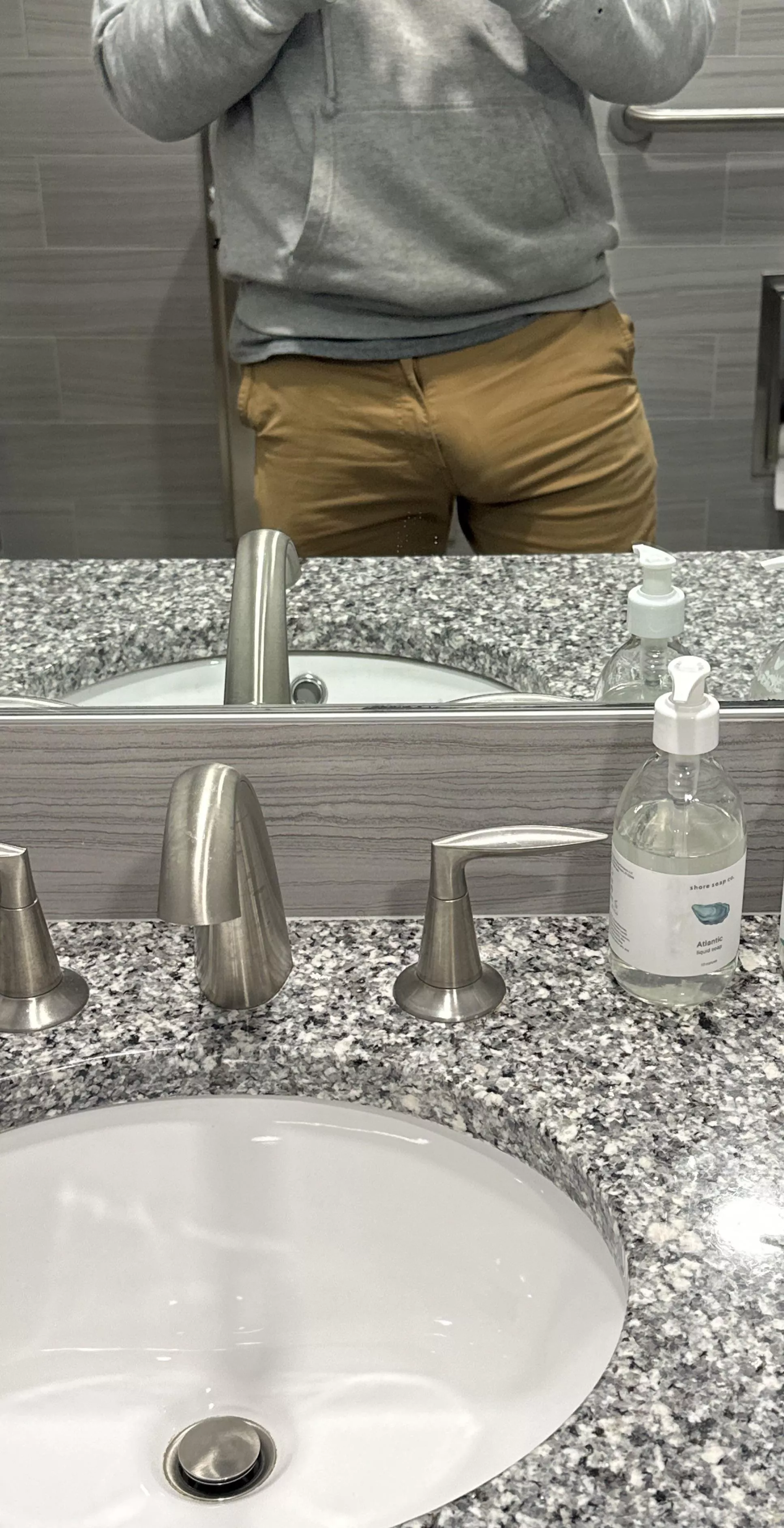 In the work bathroom