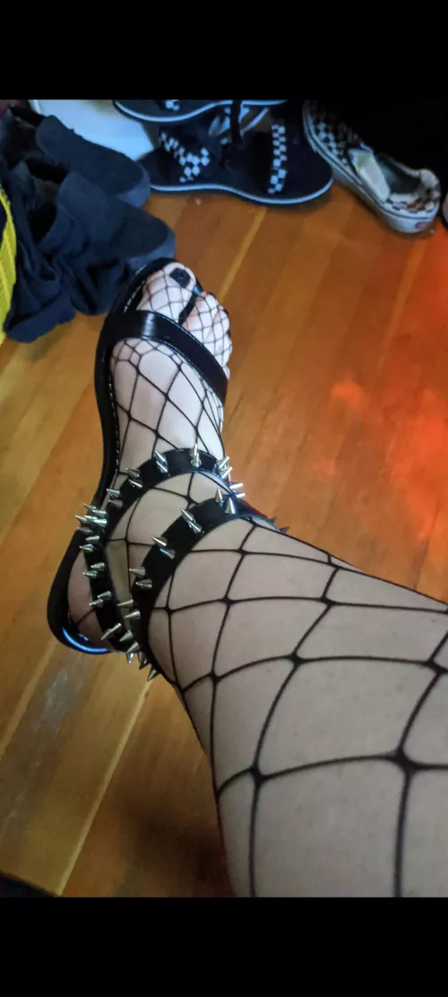 My gladiator sandals with fishnets ⚔️