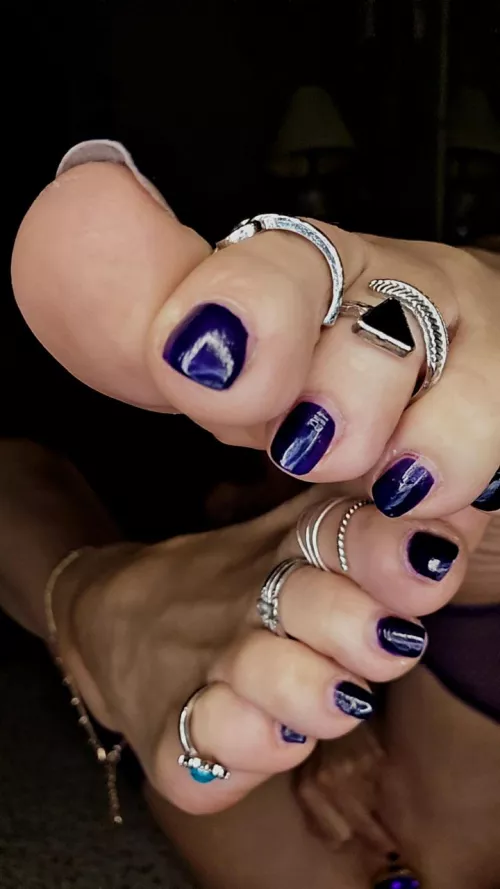 Purple pedi up close 