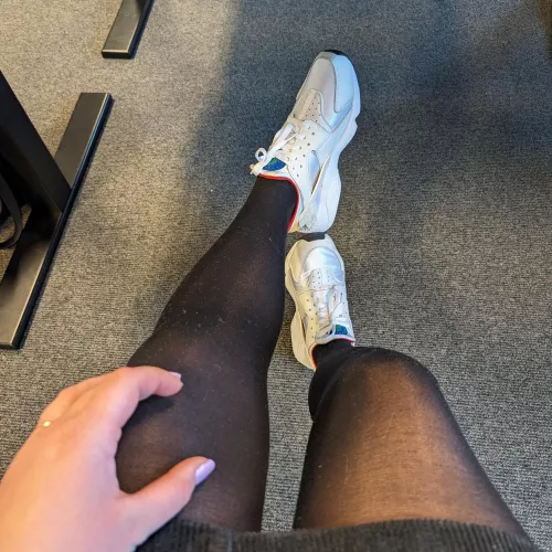 Sneakers and pantyhose? 
