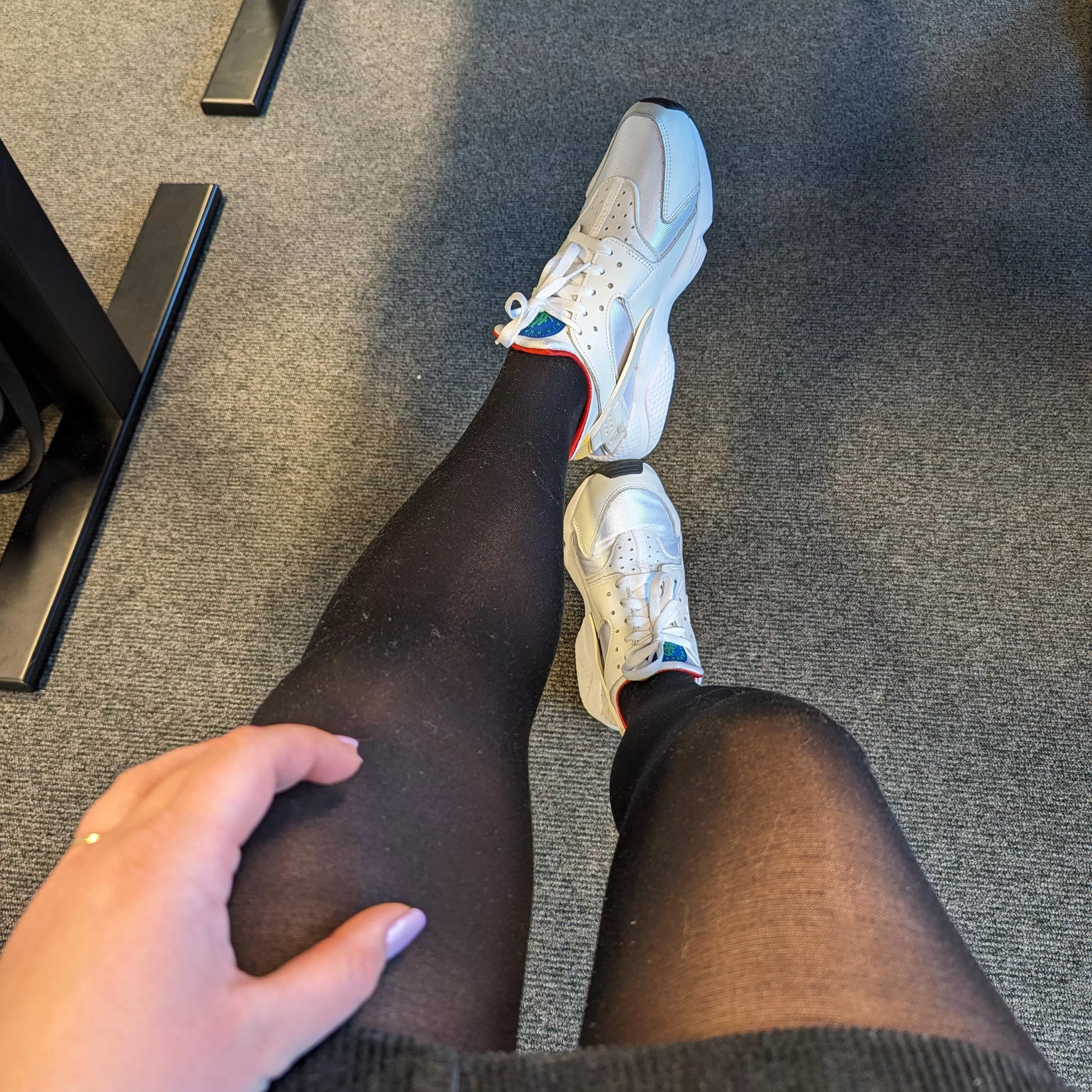 Sneakers and pantyhose? 