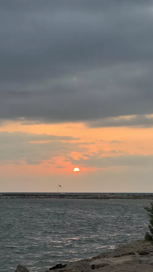 Sunrise on a cloudy day