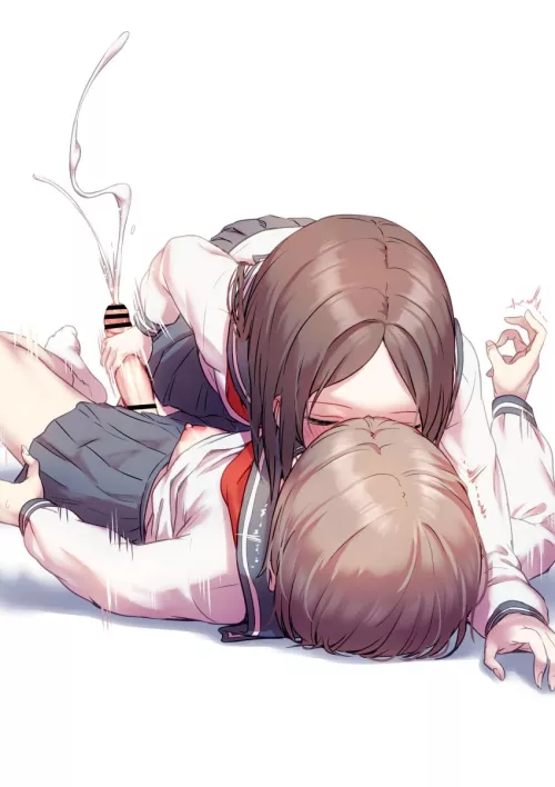 A deep kiss and a cumshot