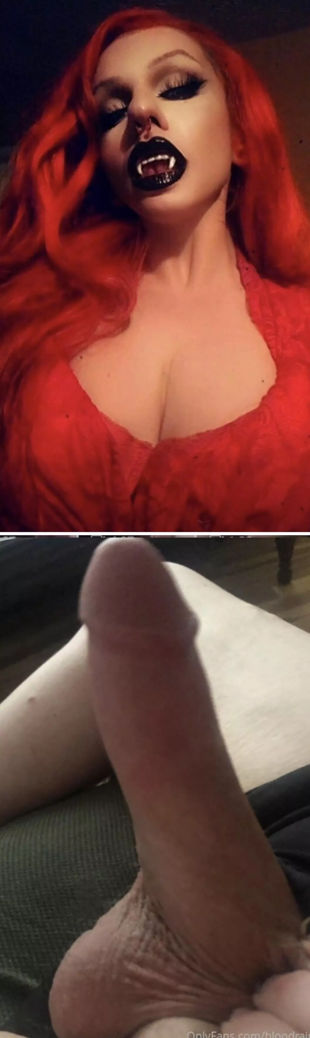 Can I bite you and turn you into my mindless slave to my Goddess cock? 😈🖤