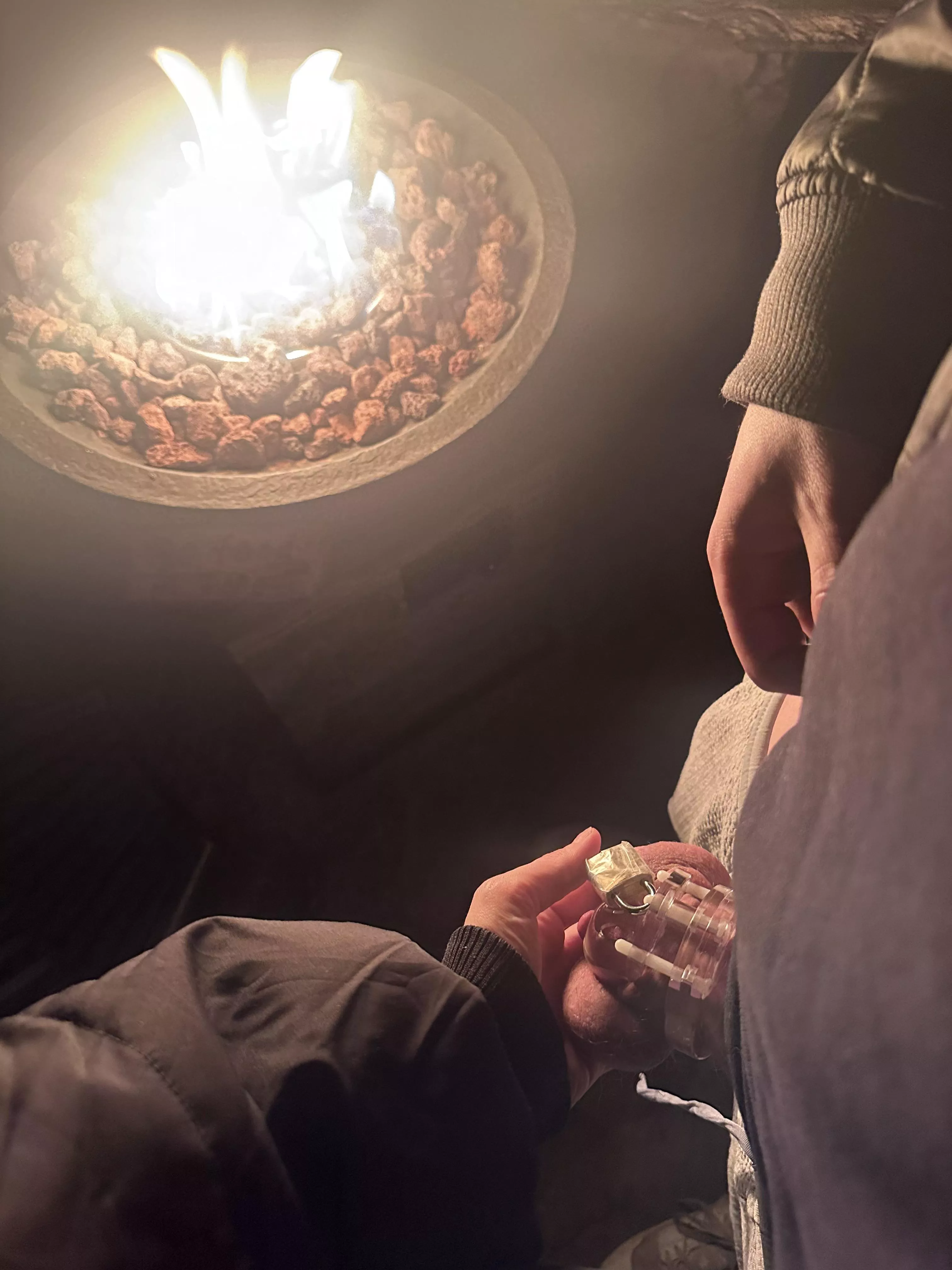 fireside post worshipping and pegging session, so important to debrief! 