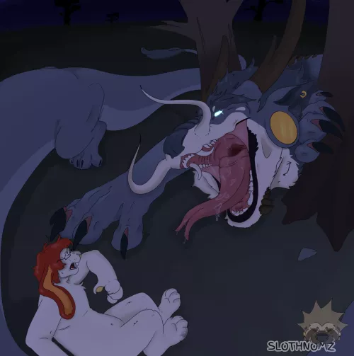 {image} [ Art By SLOTHNOMZ] [ Male pred, Unwilling Prey, Size Difference ]