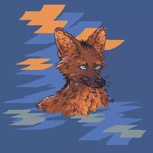 Maned wolf guy again, this time pixelated :) (art by me)