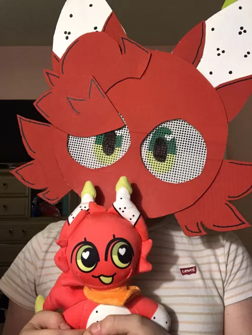 My cosplay and my plushie of my fursona Diane :3❗️❗️