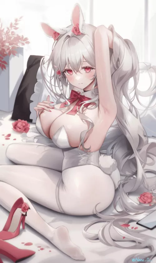 Rose loving bunnygirl