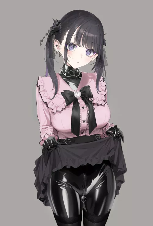 Rubber Underneath her Jirai Kei Outfit [Original]
