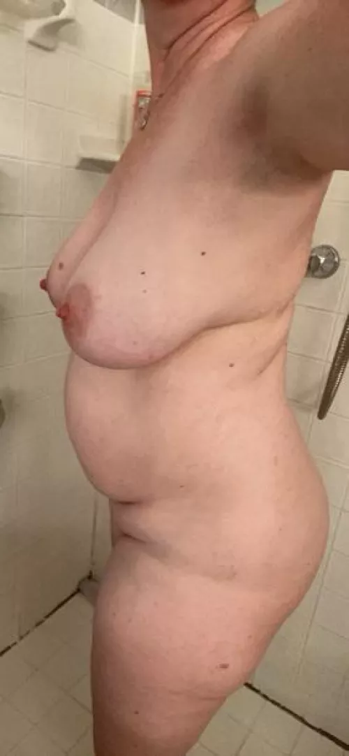 Sag before shower