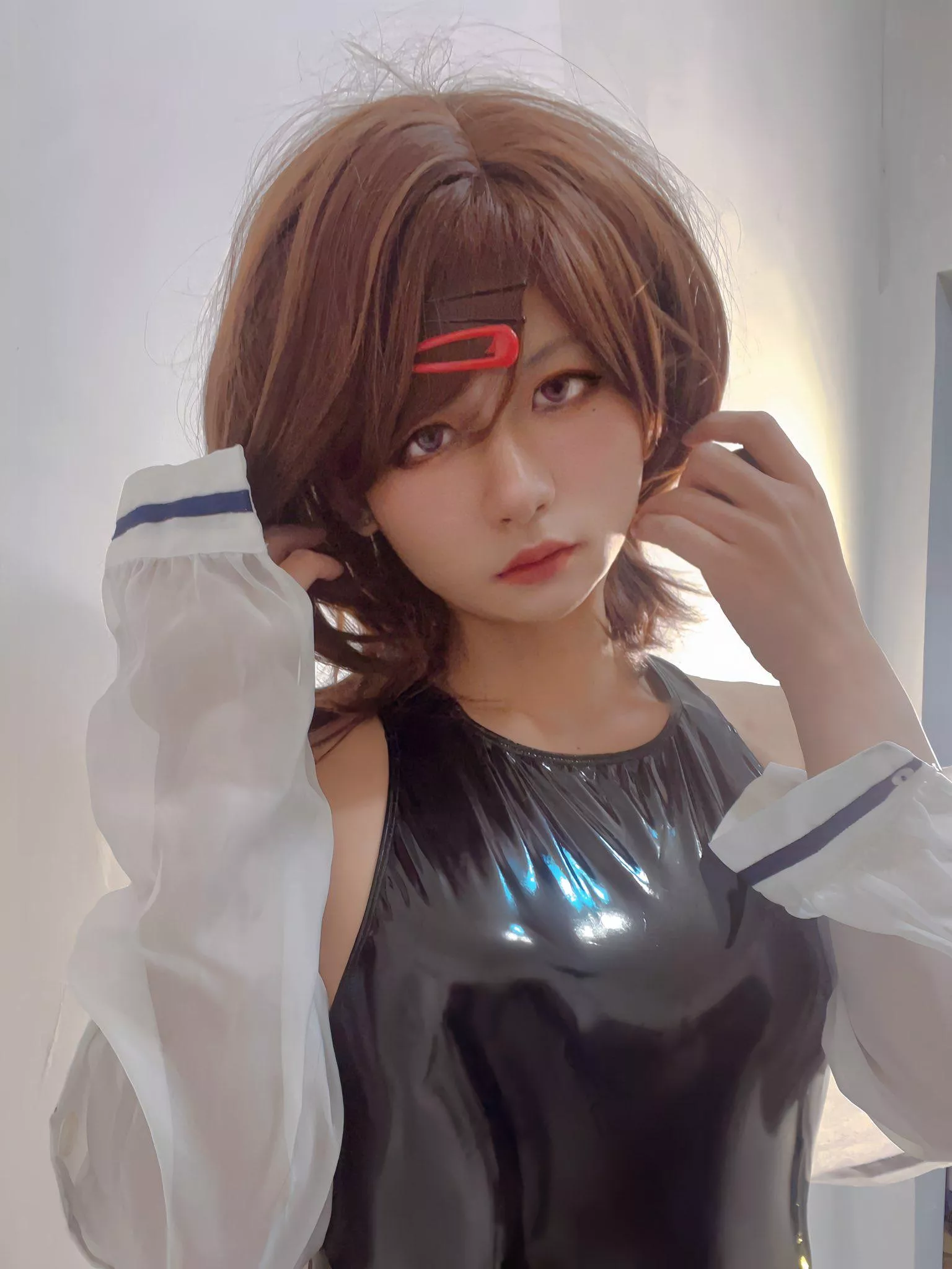 Tried a shiny leather vest