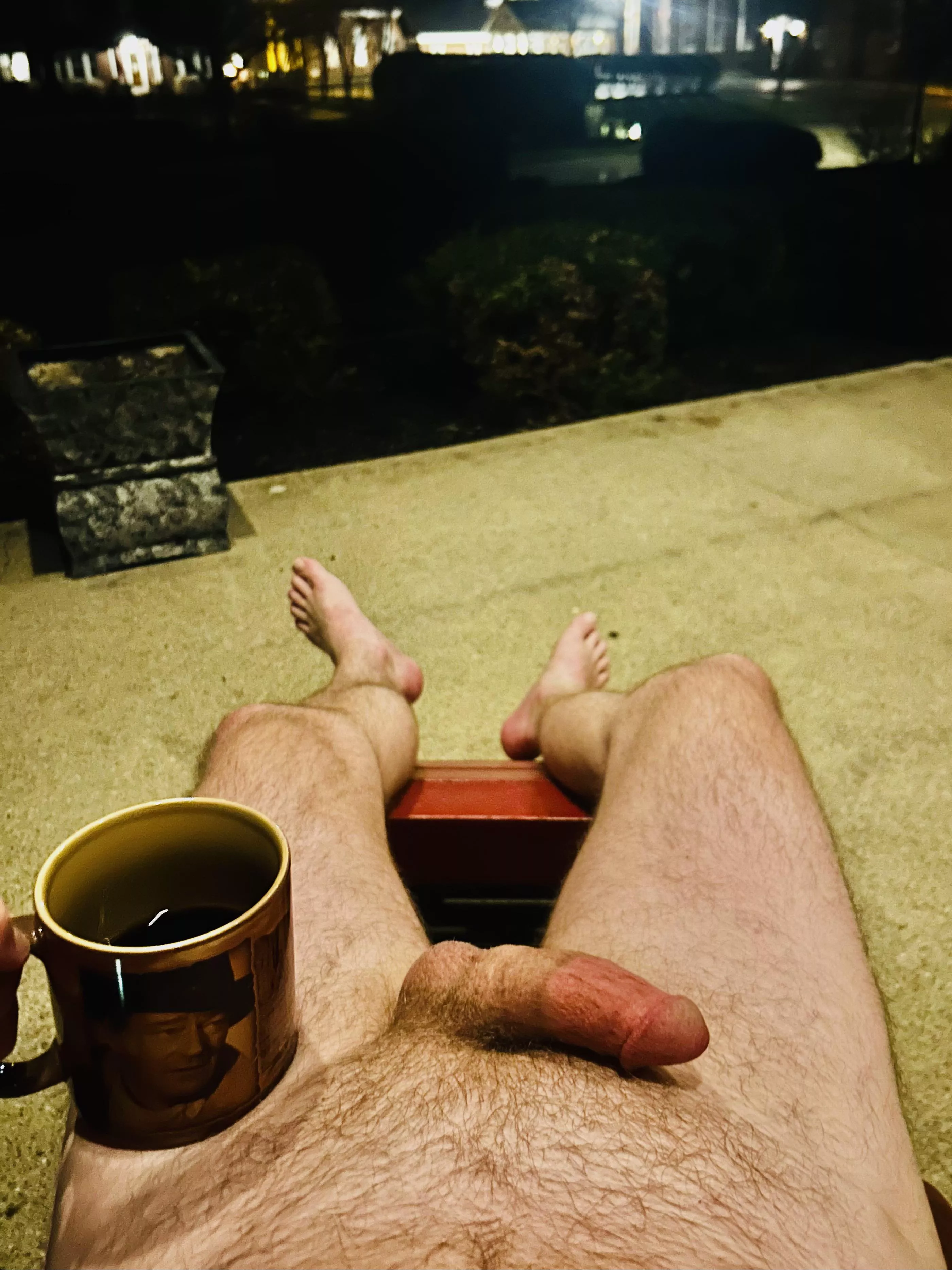 Waiting on the neighborhood to walk by