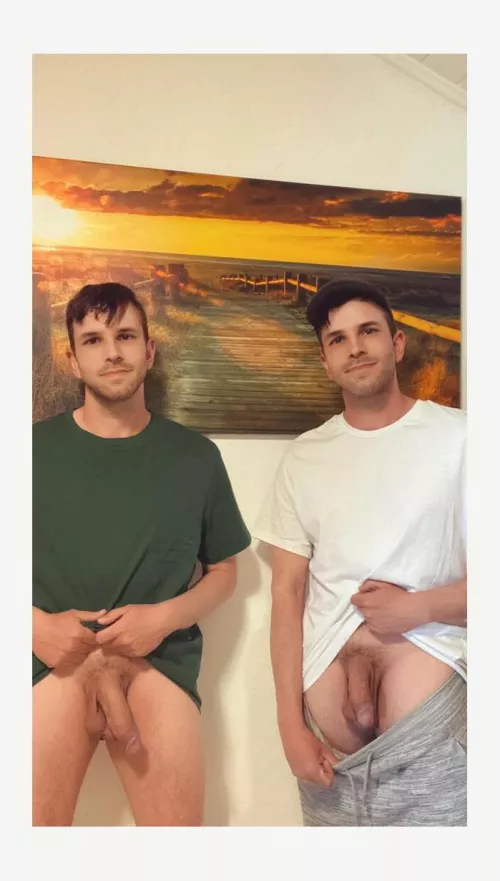 Brothers comparinb dicks. Whose is bigger?