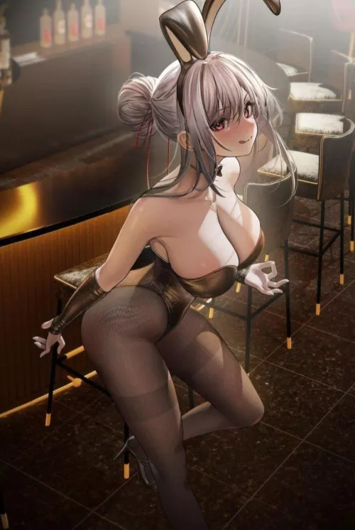 Bunnygirl waiting at the bar