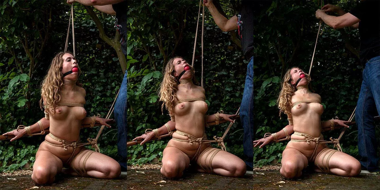 Cruel rope leash punishment...