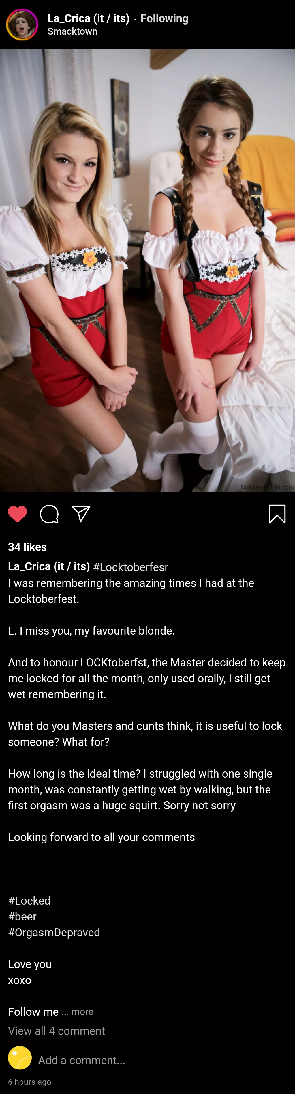 (Cuntagram) (@la_crica) - Locktobered with beer