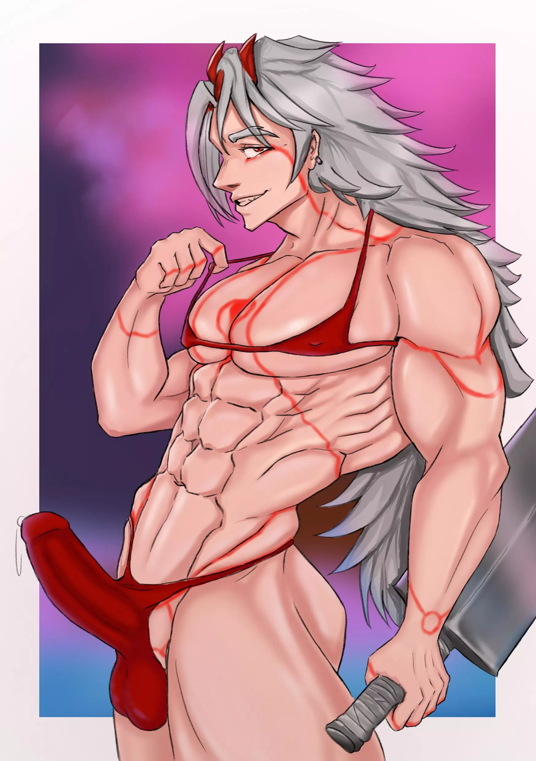 Do you think he has red markings on his dick?