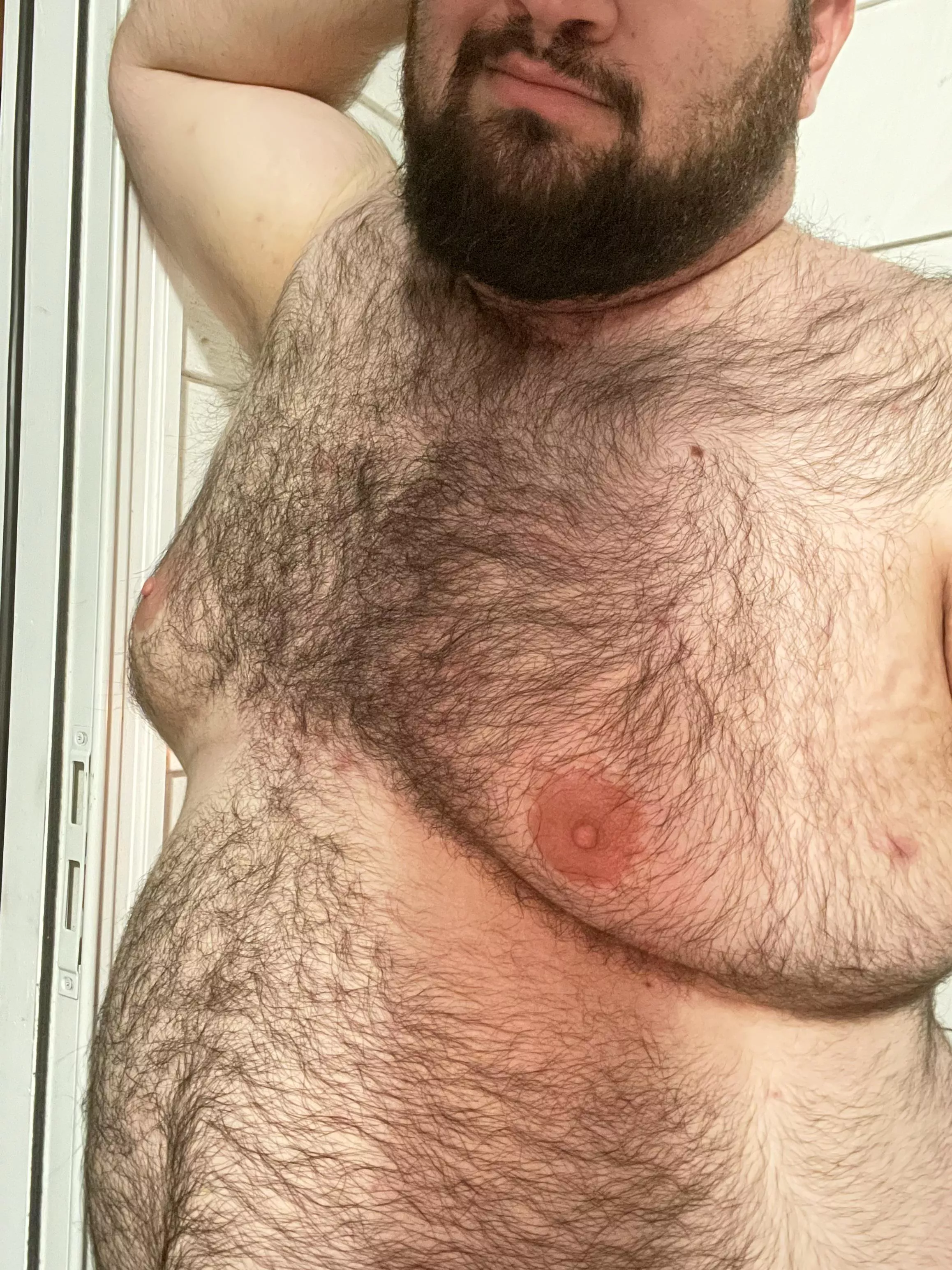 Do you want this kind of hairy guy cuddling you at night?