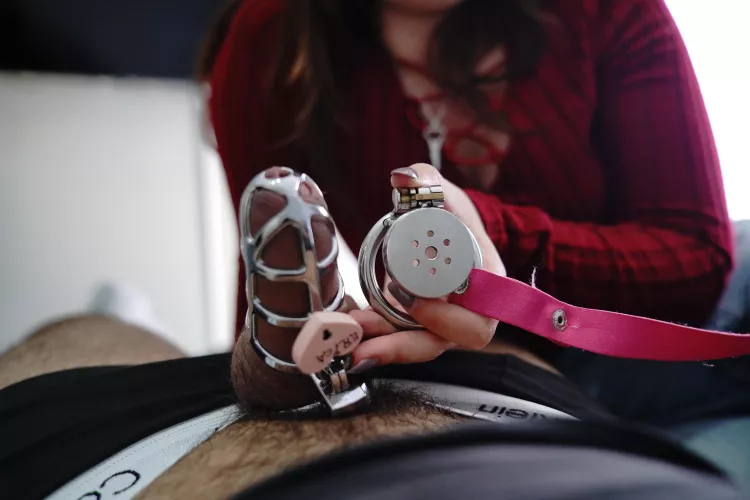 Every time I show the flat cage, you get a hard. What does that mean? That you get excited about going back to it? Or do you get a hard so you don't go back to it? You will come back, whether you want to or not is my decision [domme]