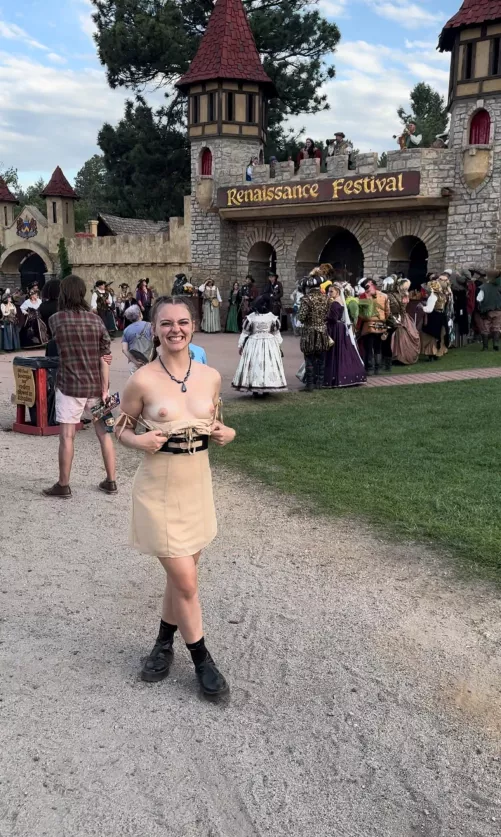 Flashing my perky tits at the renaissance fair ;) 