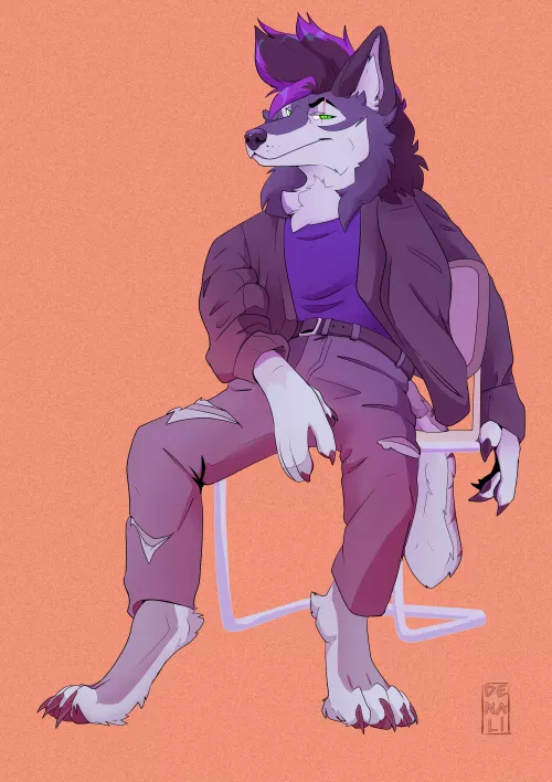 He is just chilling. Art made by @denalikitten on Twitter
