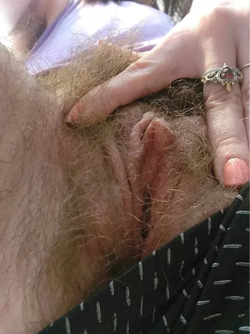 Let me just slide these shorts over and let you get to my bushy pussy