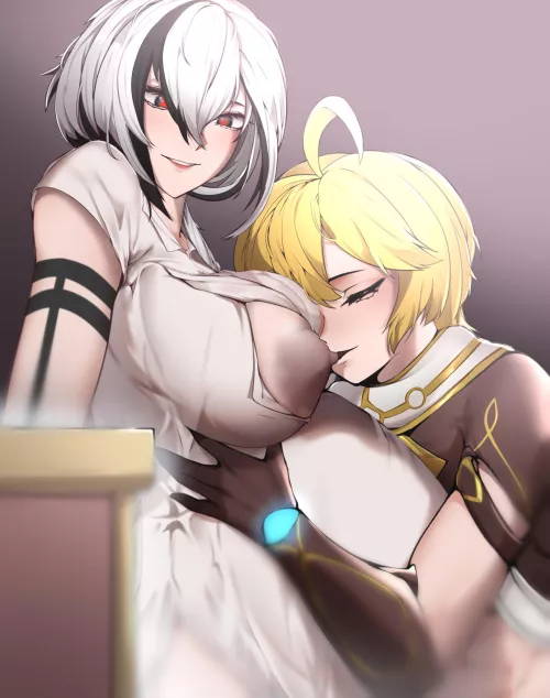 Pregnant Arlecchino with Aether (Genshin Impact) [@LaliUtang30326]