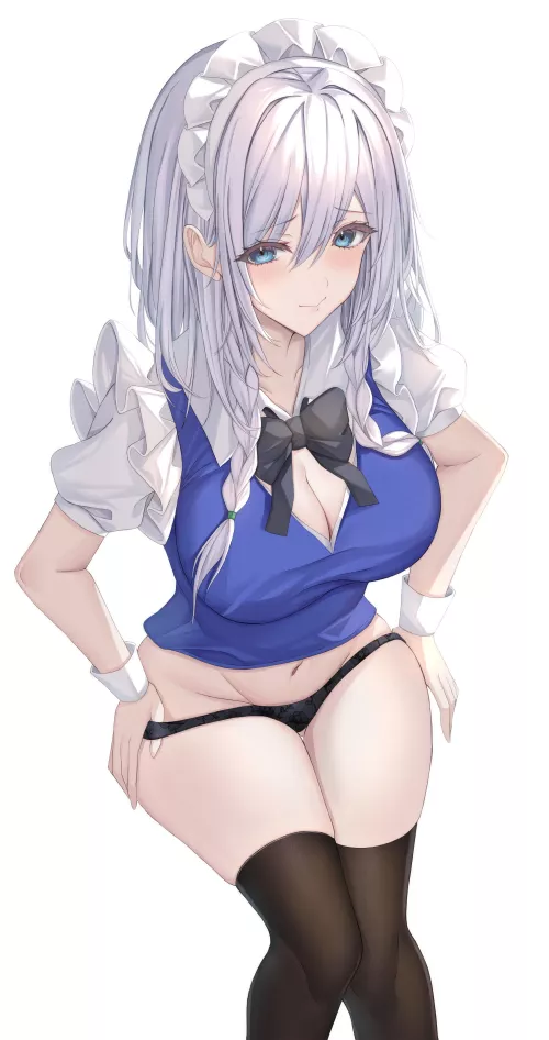Sakuya taking off her panties 