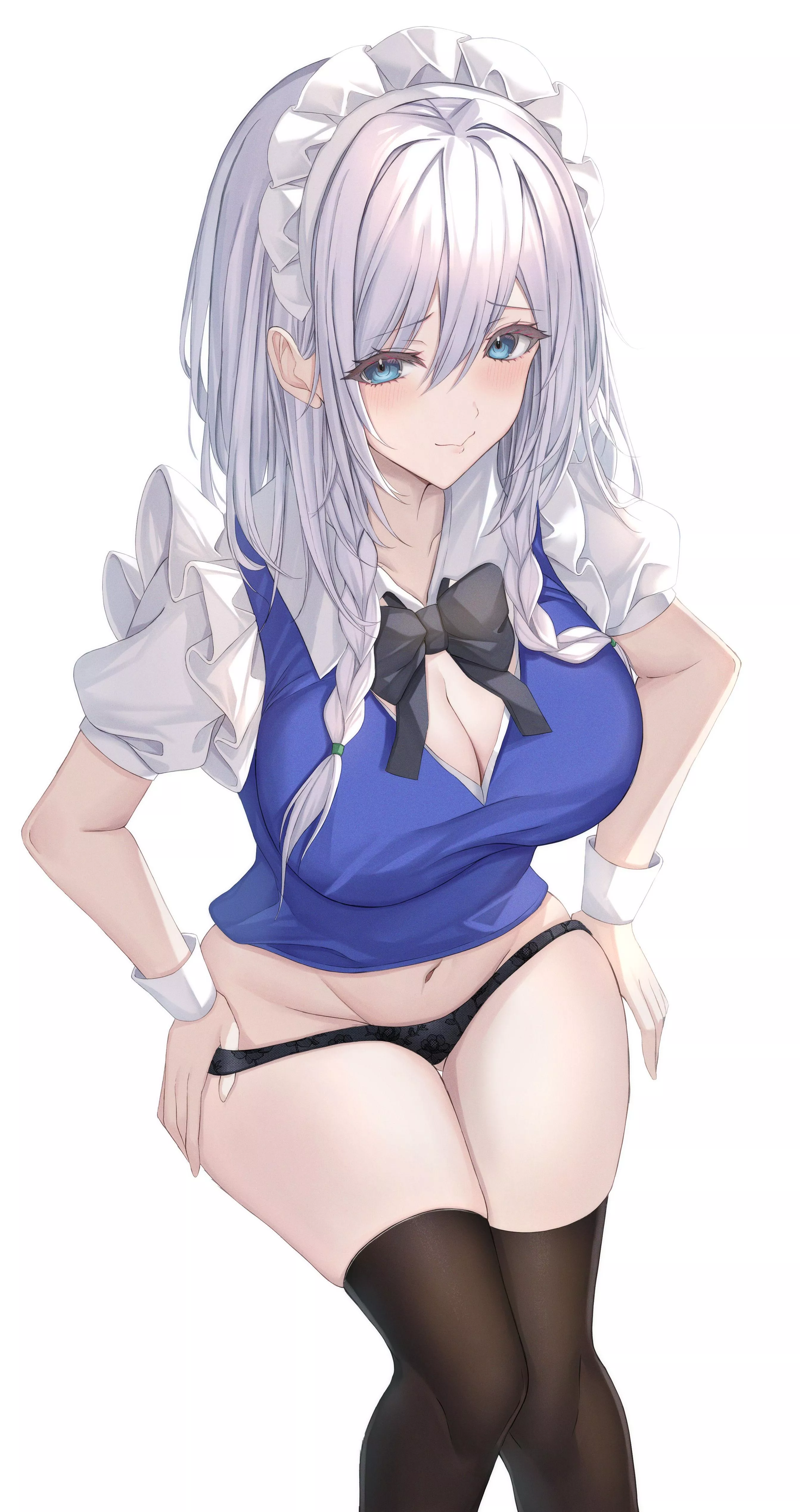 Sakuya taking off her panties