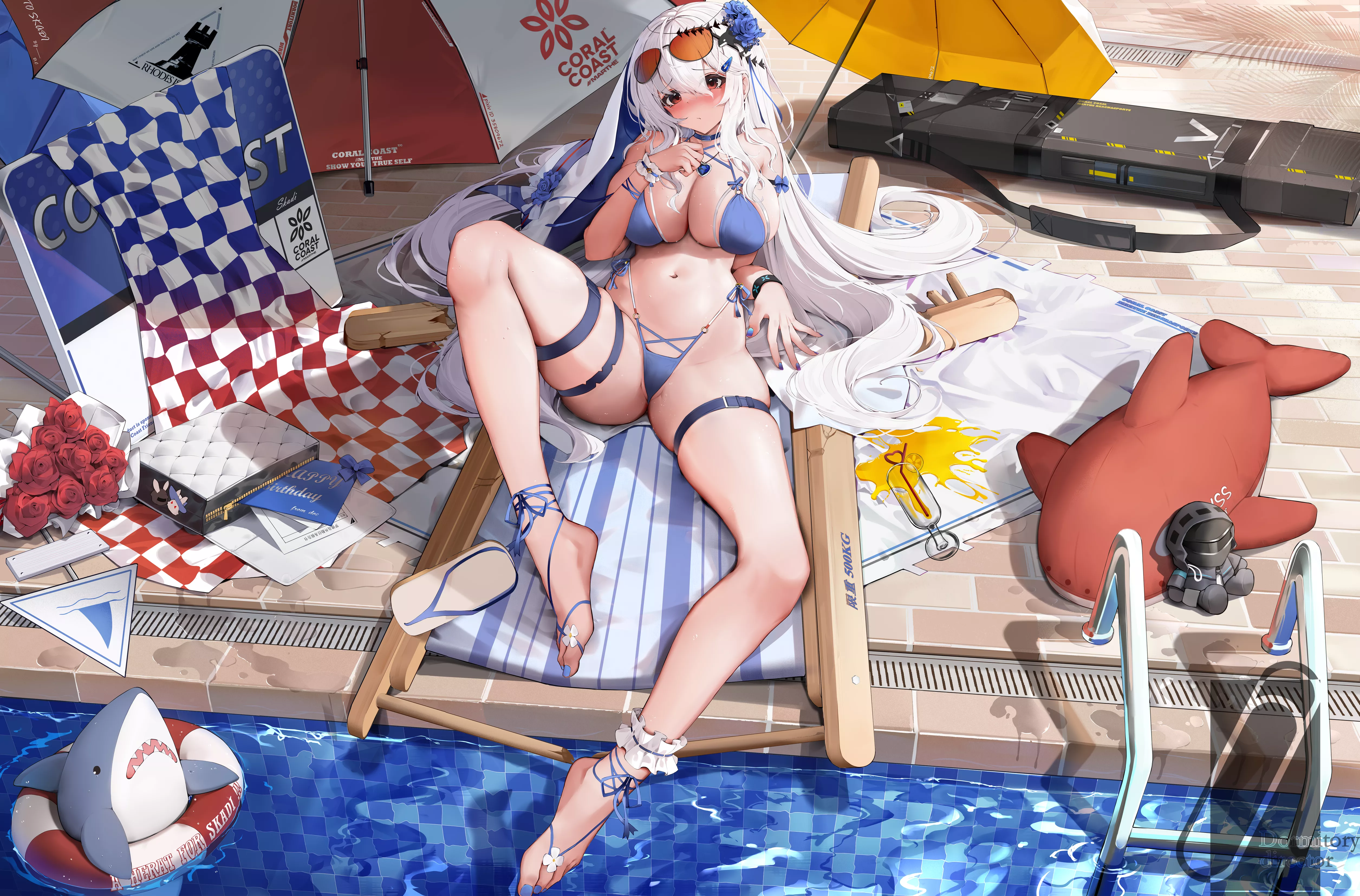 Skadi enjoys the beach alot