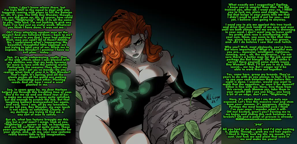 Spring makes Poison Ivy enter Heat [Art by Nikola Čižmešija] [DC Comics] [Villain] [Daddy Issues] [In Heat] [Titty Fuck] [Dirty Talk] [Scratching the Itch] [Implied Breeding]