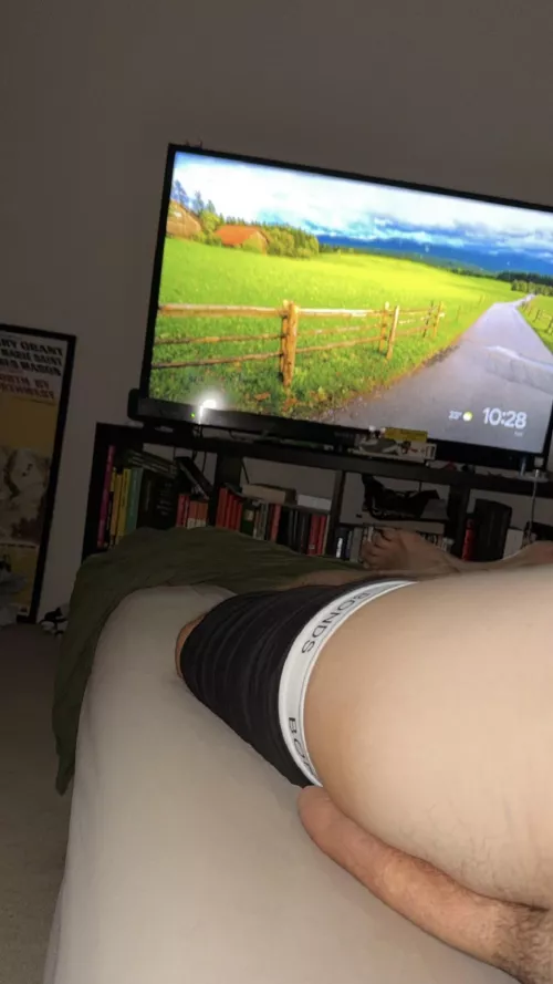 Who is rubbing up against it in bed to make it harder?