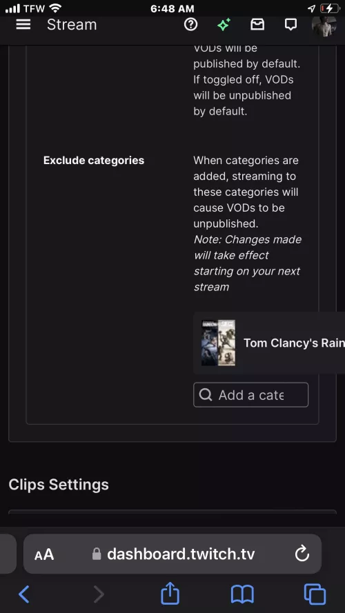 Won’t let me save rainbow six siege vods 