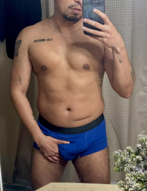 Blue goes well with my soft cock?